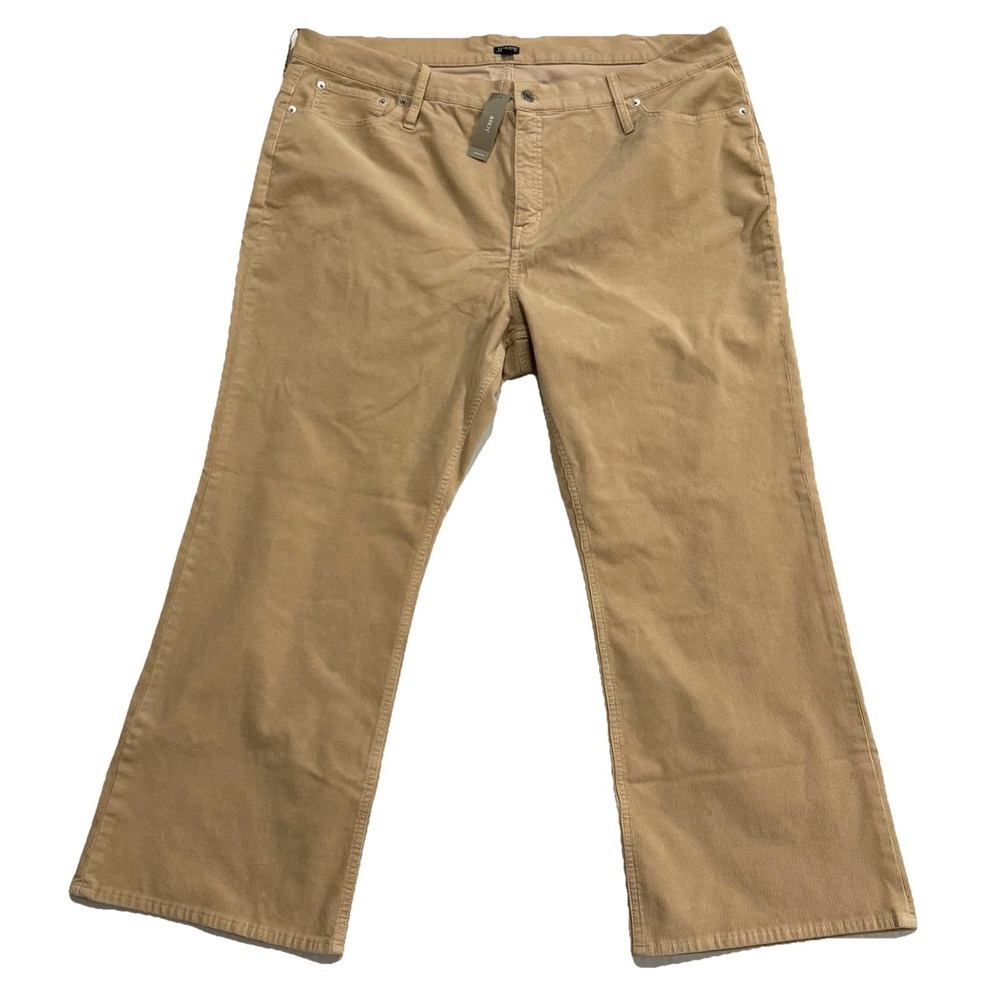 J Crew Corduroy Pants Women Size 37 Demi Boot Slim Light Khaki Brown High Rise
